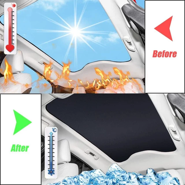 Alt view image 3 of 7 - for Ford Mustang 2021 2022 2023 2024 2025 Mach E Sunshade, Mach-E Accessories,Foldable Glass Roof Sunshade with Sunroof Reflective Covers,Blocks 99% UV Rays and Keep Cool(Black)