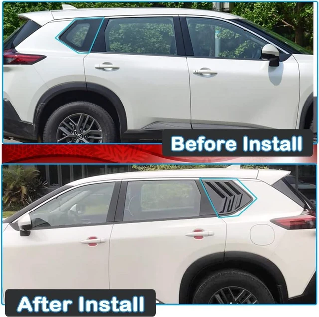 Alt view image 2 of 7 - for Nissan Rogue 2021-2026 Racing Style Rear Side Window Louvers Sport Style Scoop Louvers Cover Blinds Cool Exterior Decoration-Carbon Fiber