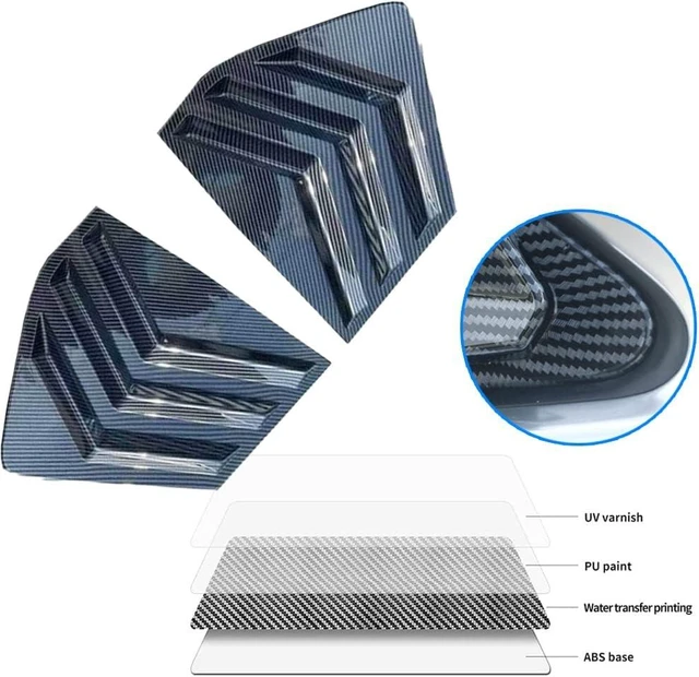 Alt view image 6 of 7 - for Nissan Rogue 2021-2026 Racing Style Rear Side Window Louvers Sport Style Scoop Louvers Cover Blinds Cool Exterior Decoration-Carbon Fiber