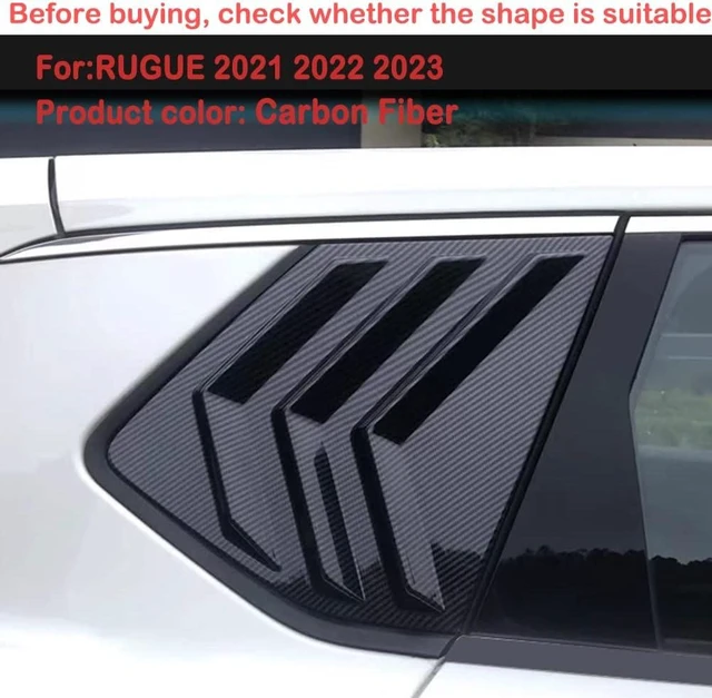 Alt view image 3 of 7 - for Nissan Rogue 2021-2026 Racing Style Rear Side Window Louvers Sport Style Scoop Louvers Cover Blinds Cool Exterior Decoration-Carbon Fiber