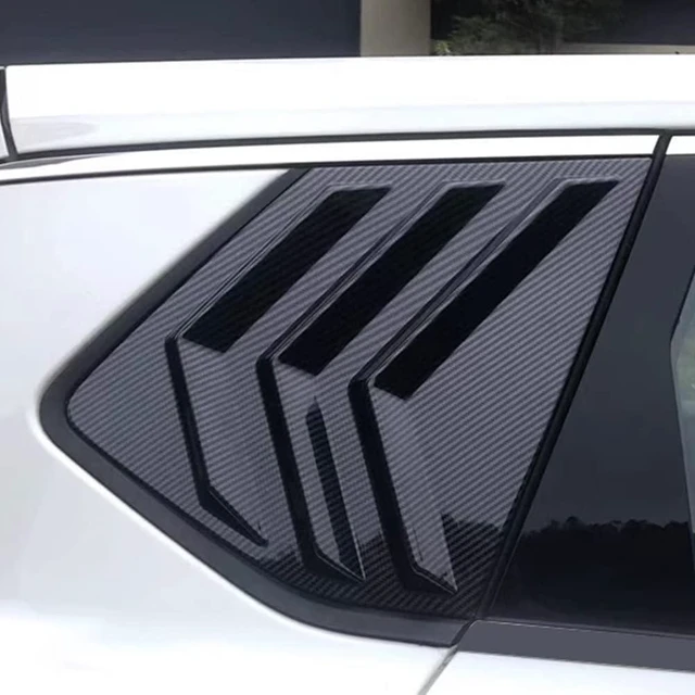 Alt view image 7 of 7 - for Nissan Rogue 2021-2026 Racing Style Rear Side Window Louvers Sport Style Scoop Louvers Cover Blinds Cool Exterior Decoration-Carbon Fiber