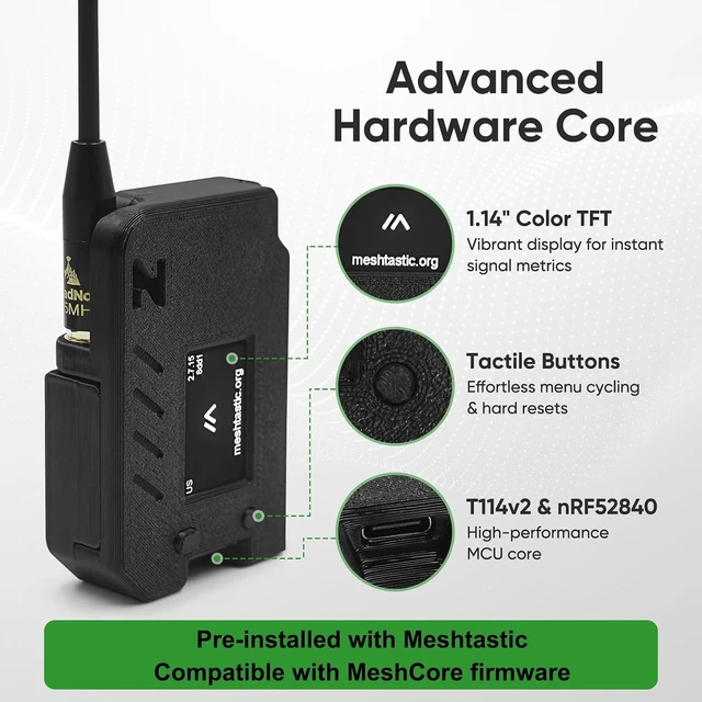Alt view image 4 of 7 - LoRa Node for Meshtastic & MeshCore - Long-Range Off-Grid Mesh Device