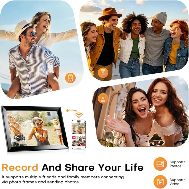 Alt view image 2 of 7 - 32GB Frameo 10.1 Inch Digital Picture Frame 1280x800 HD IPS
