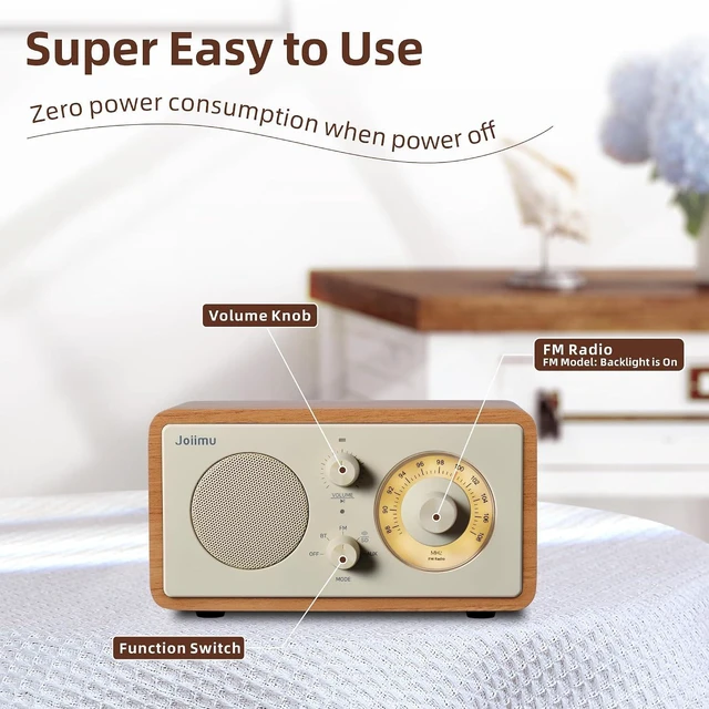 Alt view image 3 of 7 - Vintage Small Radio Bluetooth Speaker for Home Office Kitchen Decor