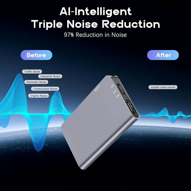 Alt view image 4 of 7 - 64GB Magnetic Voice Activated Recorder - 40 Hours Continuous Recording Device with AI-Intelligent Triple Noise Reduction - Portable Audio Recorder Device for Lectures Meetings Interviews