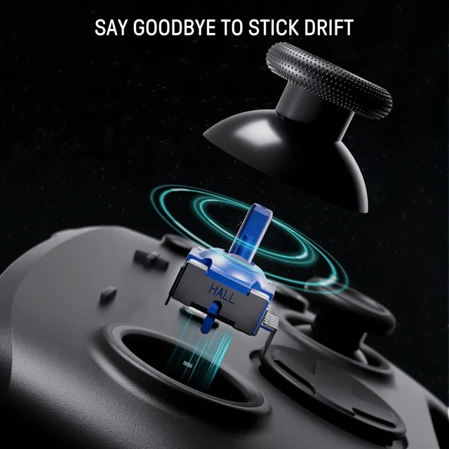 Alt view image 3 of 7 - Switch 2 Wireless Controller with Charging Dock, Hall Effect Pro Controller for Switch 2/OLED/Steam Deck, Luminex Bluetooth Controles with Hidden Glow LED, Wake-Up, Turbo, Back Paddles & Motion