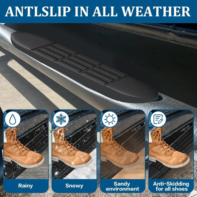 Alt view image 6 of 7 - Replacement Step Pad for 3" Round Nerf Bars Set of 4 Pack, 21" Long x 3" Wide, Durable Non-Slip Running Boards Replacement Pads with Rubber Mallet and 24 Pins
