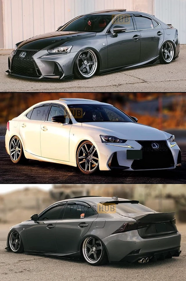 Alt view image 6 of 6 - Fits for 2014-2020 Lexus IS200t IS250 IS300 IS350 JDM Mugen Style Window Visors Rain Guards Deflector