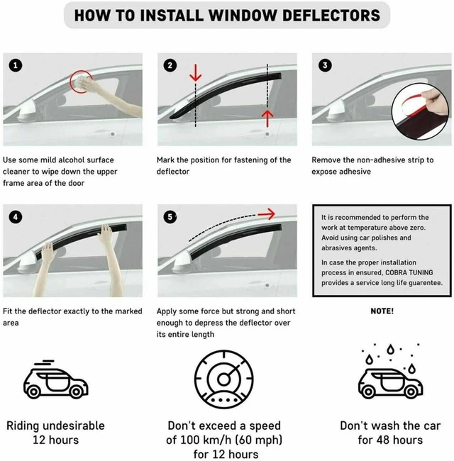 Alt view image 6 of 7 - Window Deflector Rain Guards Fit for 2011-2016 Scion TC Coupe Window Visor