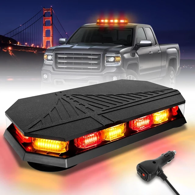 Main image of 102LED Rooftop Strobe Lights Bar, Amber Red