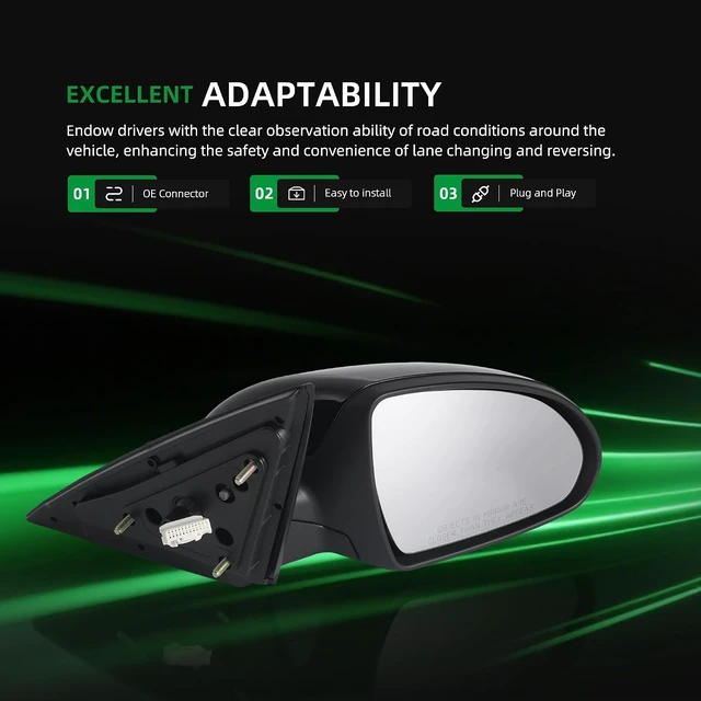 Alt view image 3 of 7 - Left Driver Side Mirror for Kia Optima 2016-2018#KI1320200 87610-D5000