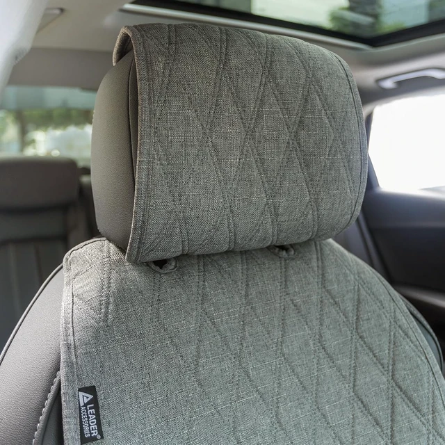 Alt view image 3 of 6 - 2pcs Sideless Front Seat Covers for All Seasons, Grey