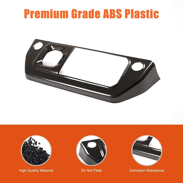 Alt view image 3 of 7 - Car Center Control Air Conditioning Button Frame Gear Shift Panel Frame Trim Compatible with Land Rover Defender 90 110 130 2020-2024 Air Conditioning Shifter Frame (Carbon Fiber Texture)