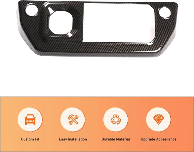 Alt view image 7 of 7 - Car Center Control Air Conditioning Button Frame Gear Shift Panel Frame Trim Compatible with Land Rover Defender 90 110 130 2020-2024 Air Conditioning Shifter Frame (Carbon Fiber Texture)