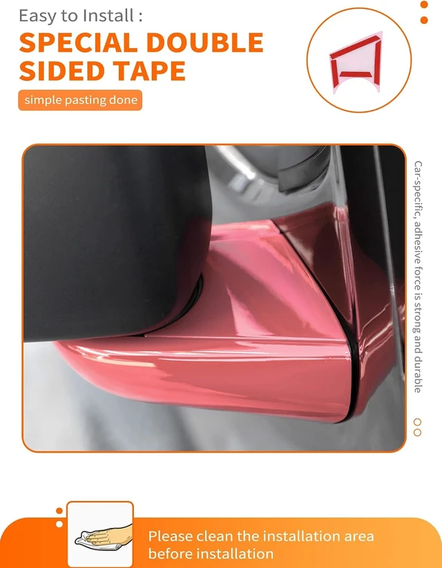 Alt view image 4 of 7 - 2-Piece Pink Side Mirror Cover Trim Set for Jeep Wrangler JL JLU 4xe & Gladiator JT 2018-Present Fits Mirrors Without Puddle Lights, Exterior Styling Accessories