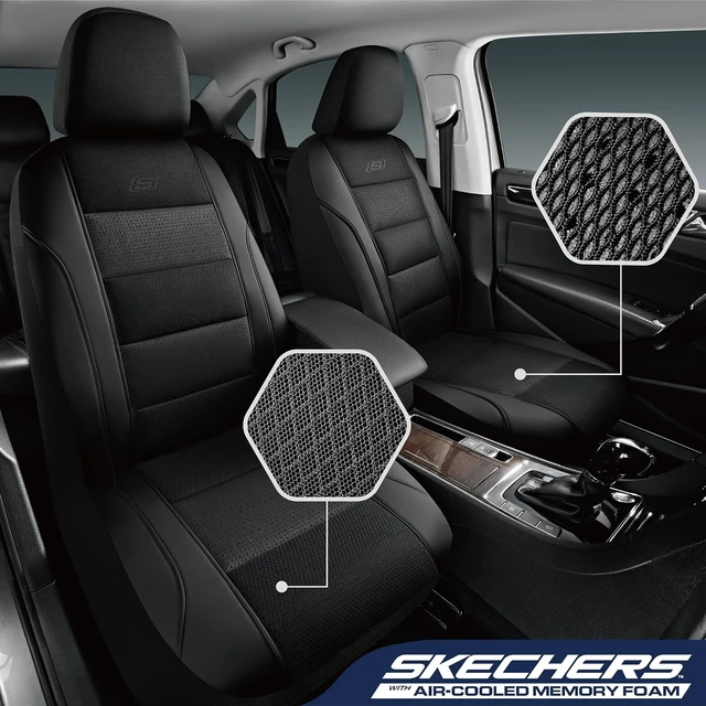 Alt view image 3 of 7 - Seat Covers, Air-Cooled Memory Foam Car Seat Covers Front Seats, Airbag Compatible,Universal Fit for Most Cars, SUVs, Vans and Trucks,Black