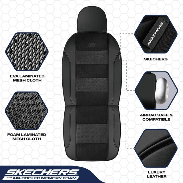 Alt view image 4 of 7 - Seat Covers, Air-Cooled Memory Foam Car Seat Covers Front Seats, Airbag Compatible,Universal Fit for Most Cars, SUVs, Vans and Trucks,Black