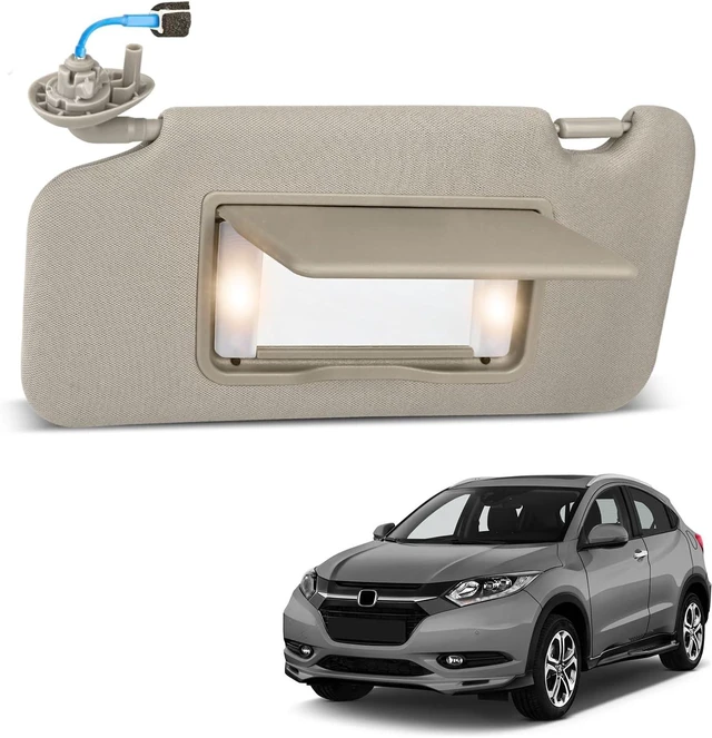 Main image of Sun Visor Driver Side for 2016-2022 HR-V EX-L EX LX Sport, Gray, Left Side Car Visor with Light Mirror,Replacement#83230-T7W-A12ZA 83280-T7W-A11ZA