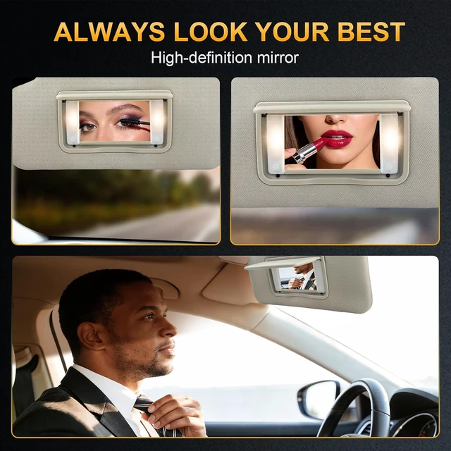 Alt view image 6 of 7 - Sun Visor Driver Side for 2016-2022 HR-V EX-L EX LX Sport, Gray, Left Side Car Visor with Light Mirror,Replacement#83230-T7W-A12ZA 83280-T7W-A11ZA