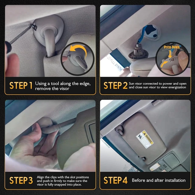 Alt view image 7 of 7 - Sun Visor Driver Side for 2016-2022 HR-V EX-L EX LX Sport, Gray, Left Side Car Visor with Light Mirror,Replacement#83230-T7W-A12ZA 83280-T7W-A11ZA