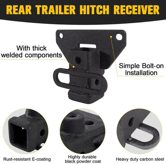 Alt view image 3 of 7 - 2" Class 3 Trailer Hitch Receiver for Jeep Gladiator 2020-2025 (Red)