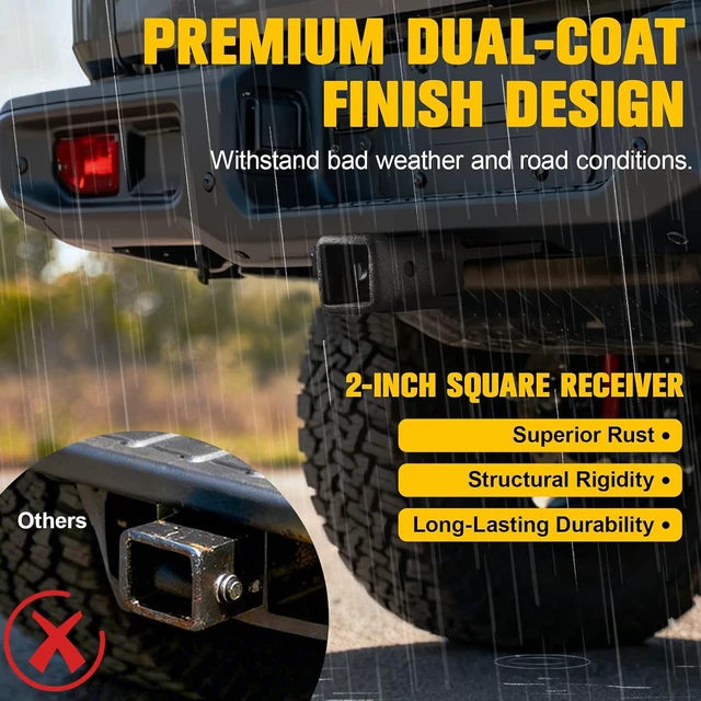 Alt view image 5 of 7 - 2" Class 3 Trailer Hitch Receiver for Jeep Gladiator 2020-2025 (Red)