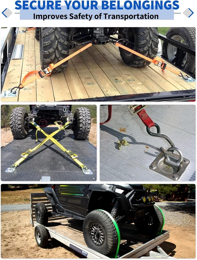 Alt view image 3 of 6 - 4-Pack Recessed D-Ring Tie Down Anchors Kit, Heavy Duty 6,000 lb Capacity