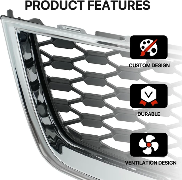 Alt view image 2 of 7 - Front Grille Fit For 2010-2015 Chevrolet Equinox Lower Bumper Grille