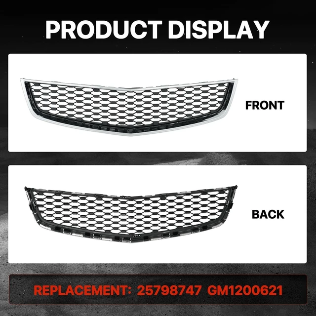 Alt view image 6 of 7 - Front Grille Fit For 2010-2015 Chevrolet Equinox Lower Bumper Grille