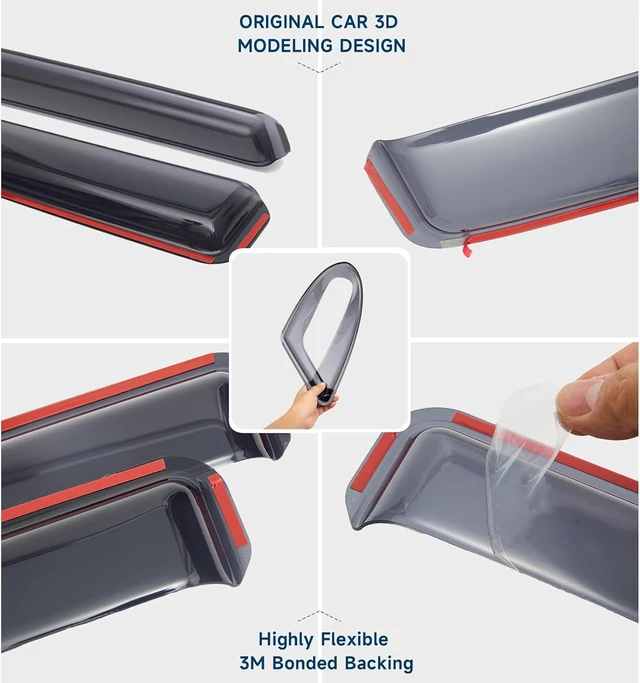 Alt view image 5 of 7 - in-Channel Rain Guards Fit for Kia Sorento 2021-2026 Window Visor Vent Deflector 4pcs