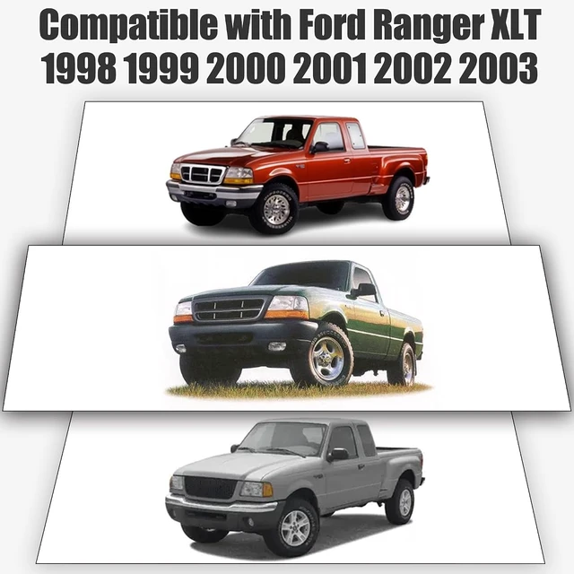 Alt view image 3 of 7 - 2Pcs Front 60/40 Cloth High Back Bench Seat Cover for Ford Ranger XLT & Mazda B-Series 1998 1999 2000 2001 2002 2003-Without Console Cover-Black