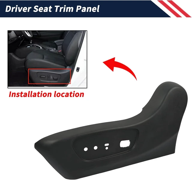 Alt view image 5 of 7 - 87380-4BB3A Driver Seat Trim Panel Compatible with Nissan Rogue 2014 2015 2016 2017 2018 2019 2020, Automatic Left Side Front Seat Outer Trim Finisher