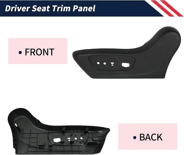 Alt view image 7 of 7 - 87380-4BB3A Driver Seat Trim Panel Compatible with Nissan Rogue 2014 2015 2016 2017 2018 2019 2020, Automatic Left Side Front Seat Outer Trim Finisher