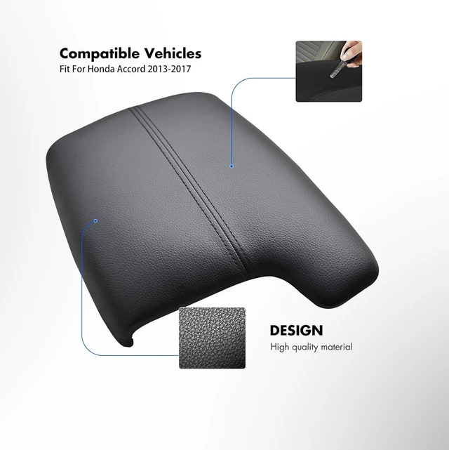 Alt view image 3 of 6 - Center Console Lid Compatible with Honda Accord 2013-2017 (Black)