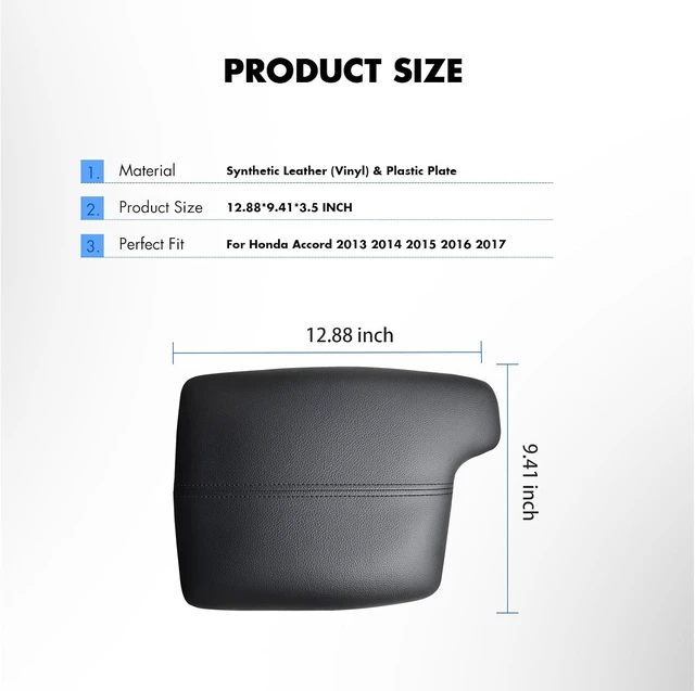 Alt view image 4 of 6 - Center Console Lid Compatible with Honda Accord 2013-2017 (Black)
