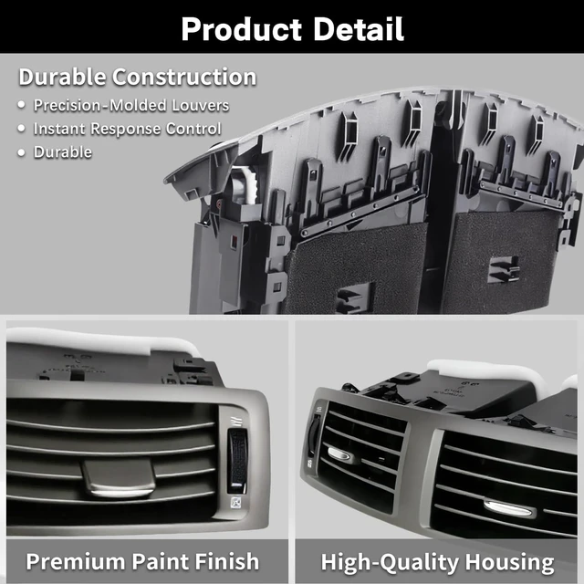 Alt view image 4 of 7 - Center Dash Air Vent Panel Instrument AC Heater Compatible With Toyota Lexus IS250 IS350 IS F 2006 2007 2008 2009 Dashboard Air Conditioning Outlet With Hand Wheels Replace For 55670-53010 5567053010