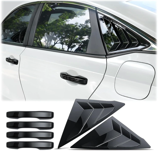 Main image of for 11th Gen Honda Civic Accessories 2022-2026, 6pcs Exterior Trim Set - Door Handle Covers&Triangle Window Covers (Glossy Black)