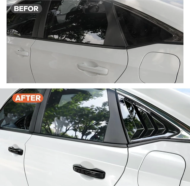 Alt view image 4 of 6 - for 11th Gen Honda Civic Accessories 2022-2026, 6pcs Exterior Trim Set - Door Handle Covers&Triangle Window Covers (Glossy Black)
