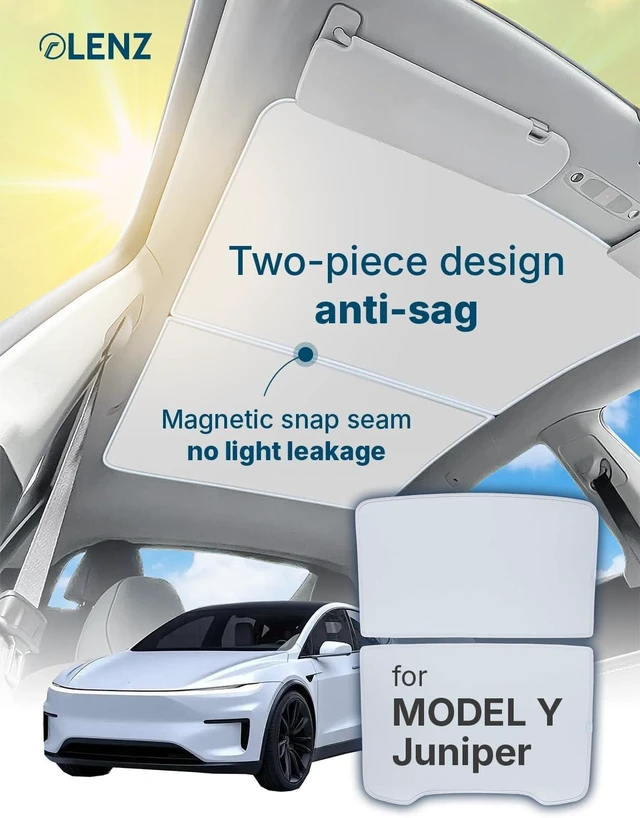 Alt view image 5 of 7 - Sunshade Roof, for Tesla Model Y Juniper, 2025-2026 Refresh, Black