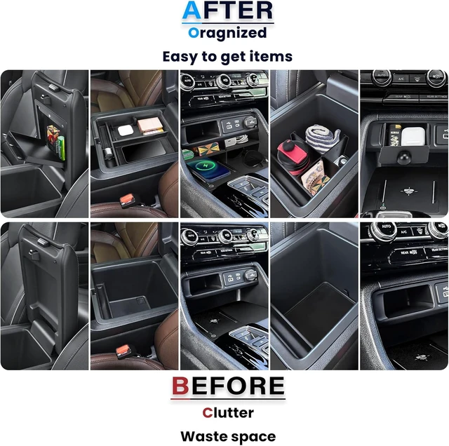 Alt view image 3 of 7 - 5PCS Center Console Organizer Compatible with 2023-2026 Honda Pilot/2026 Honda Passport Drawer Storage Tray Armrest Divider Tray &Insert Hidden Storage Box Interior Accessories