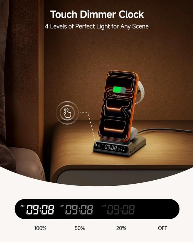 Alt view image 3 of 7 - Charger for Garmin Watch and iPhone, 3 in 1 Wireless Charging Station