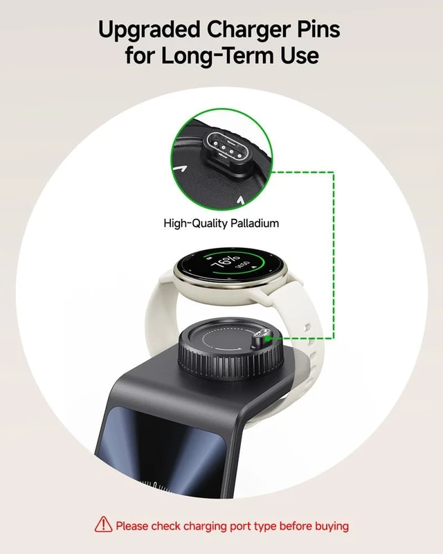 Alt view image 6 of 7 - Charger for Garmin Watch and iPhone, 3 in 1 Wireless Charging Station