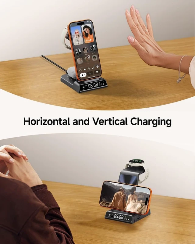 Alt view image 7 of 7 - Charger for Garmin Watch and iPhone, 3 in 1 Wireless Charging Station
