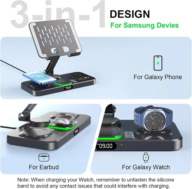 Alt view image 3 of 7 - Wireless Charger for Devices, Not for Galaxy Watch 9/ Watch Ultra 2