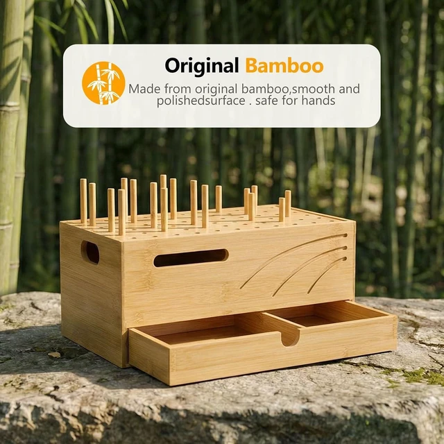 Alt view image 6 of 7 - Office Charging Station Organizer: 2 Layer Charger Holder (Natural)