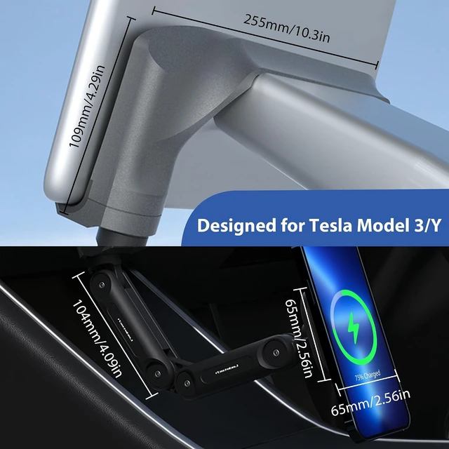 Alt view image 6 of 7 - Magnetic Wireless Car Charger Mount for 2023 Tesla Model 3/Y