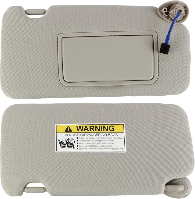 Alt view image 2 of 7 - PEVEST Sun Visor with Lights&Mirror LH Driver Side-Platinum Gray Interior for Honda HR-V EX-L/EX/LX/Sport 2016-2022