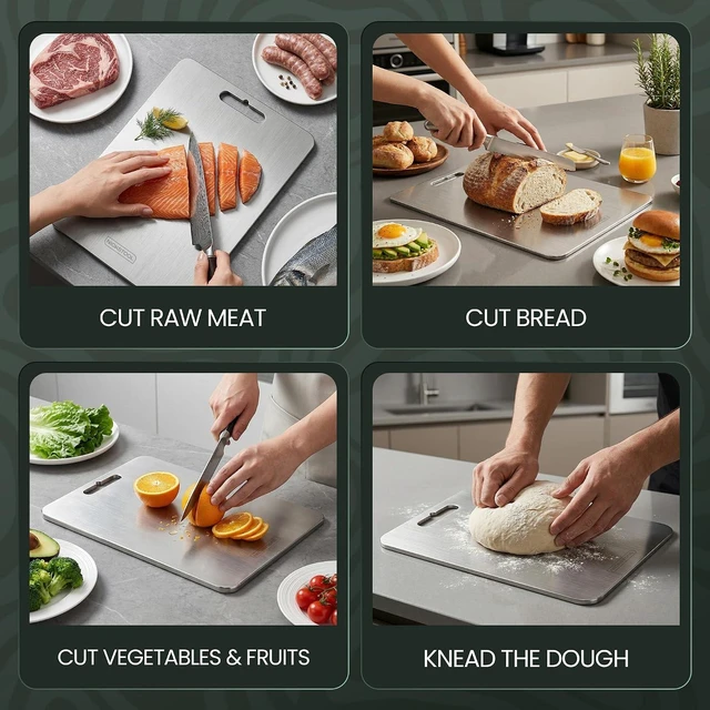 Alt view image 5 of 7 - Titanium Cutting Board Set of 3 with Cut-Resistant Gloves