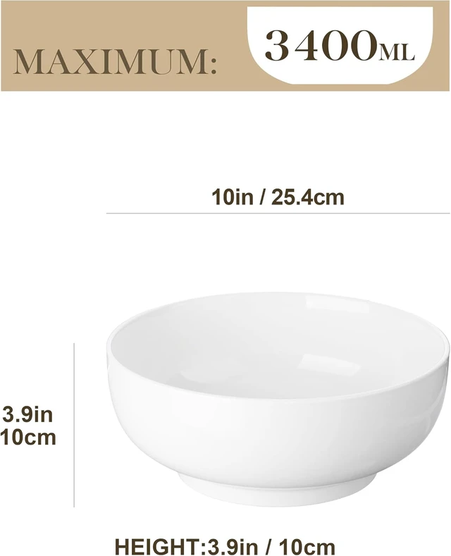 Alt view image 2 of 7 - Large Serving Bowls, 114 OZ(10") Ceramic Salad Bowls Set of 2