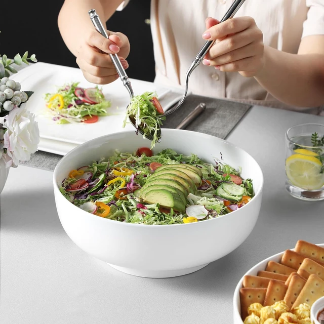 Alt view image 5 of 7 - Large Serving Bowls, 114 OZ(10") Ceramic Salad Bowls Set of 2